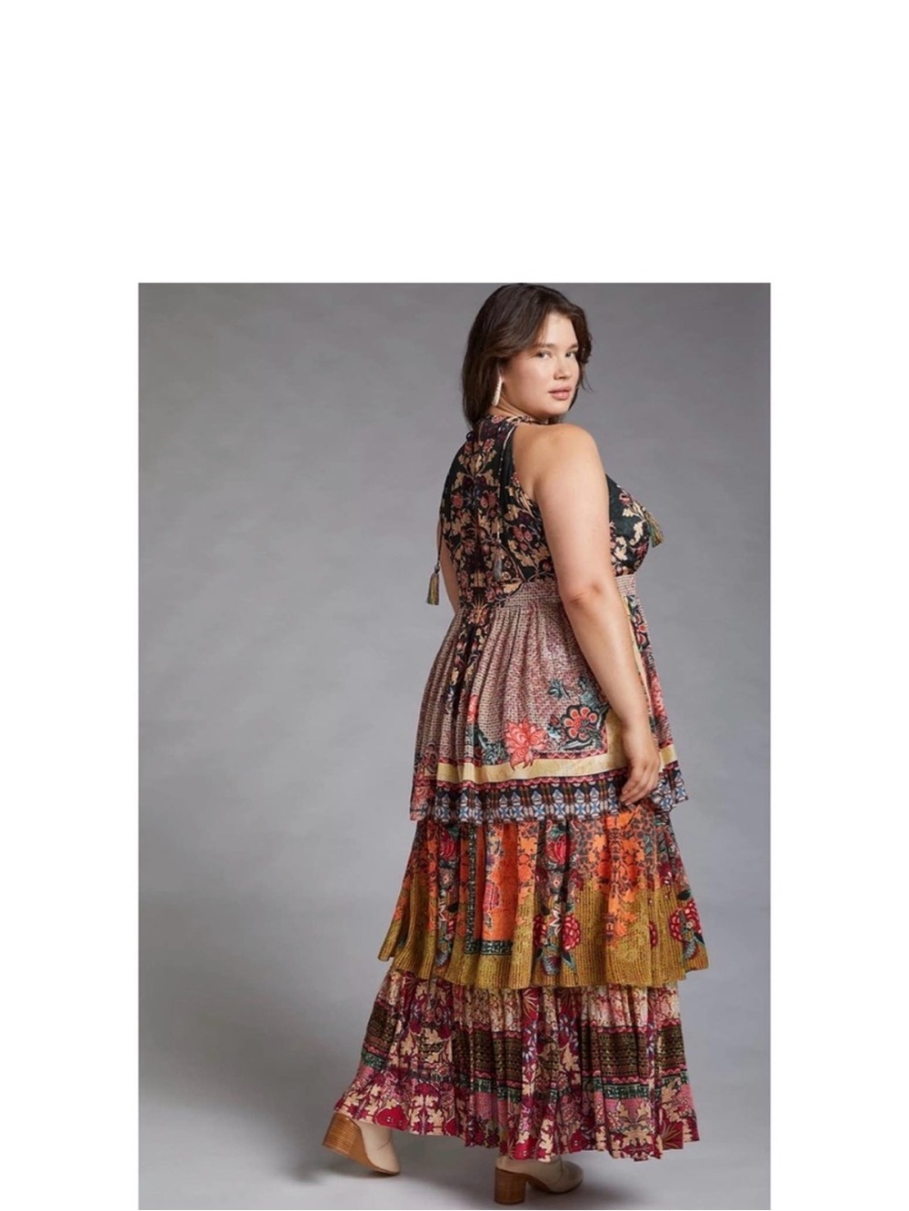 Anthropologie x Bhanuni by Jyoti Tiered Halter Midi Dress - Picture 2 of 5